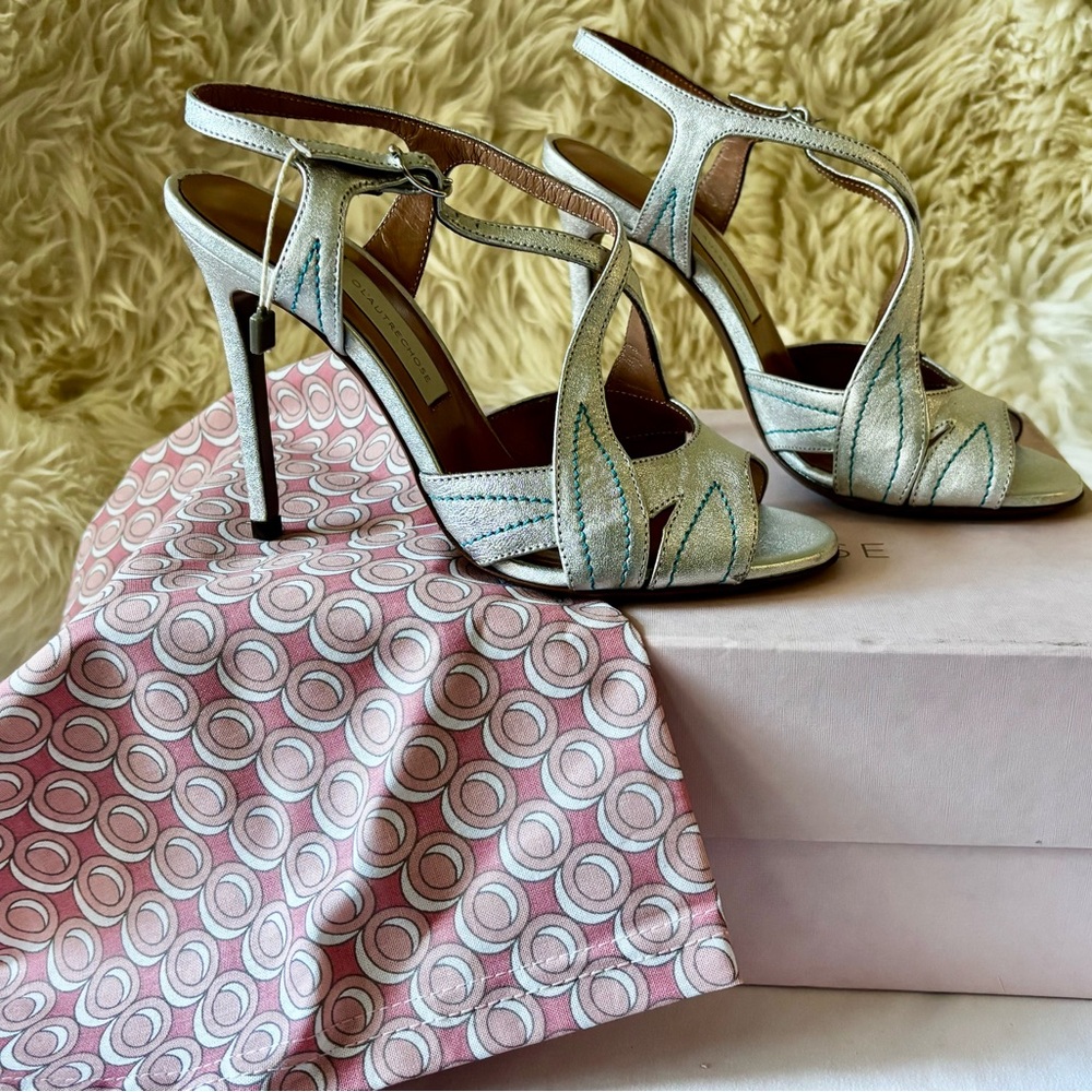 L'Autre Chose silver leather high-heeled sandals
